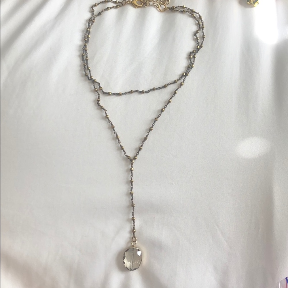 Gold Beaded Drop Necklace Choker